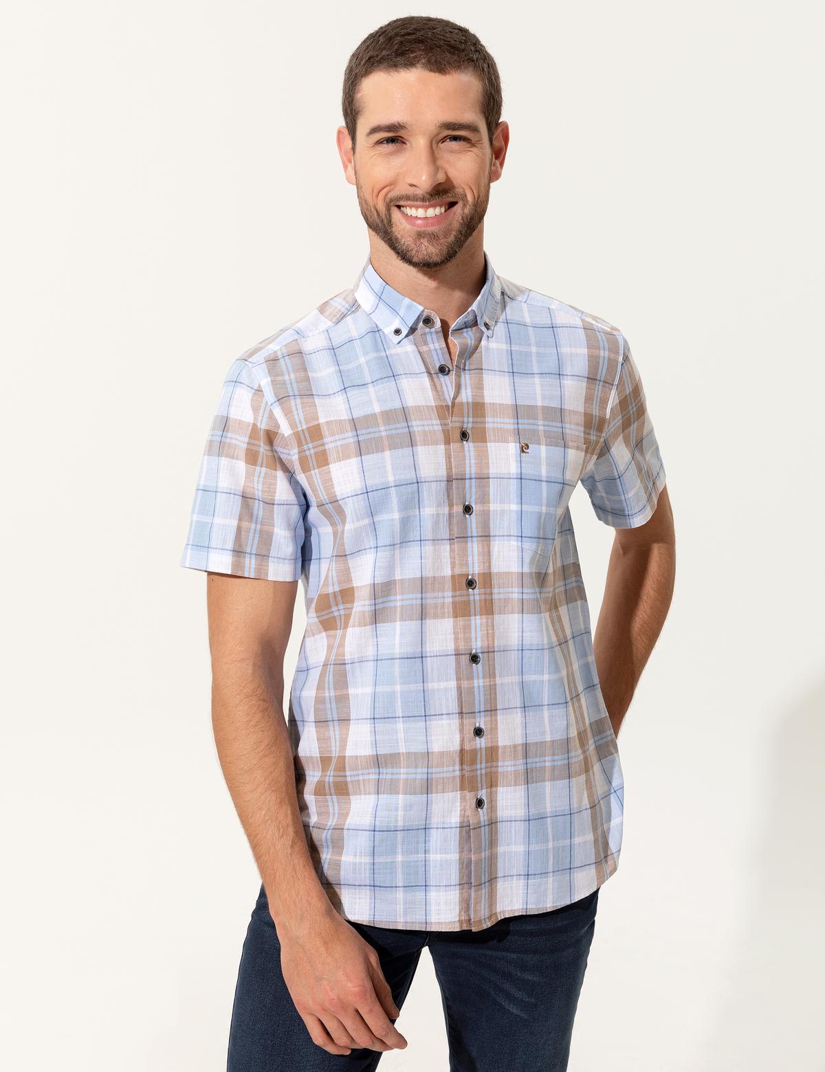 Açık Mavi Regular Fit Kısa Kollu Gömlek