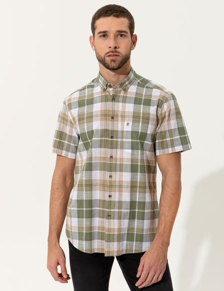 Haki Regular Fit Kısa Kollu Gömlek - 50249733011
