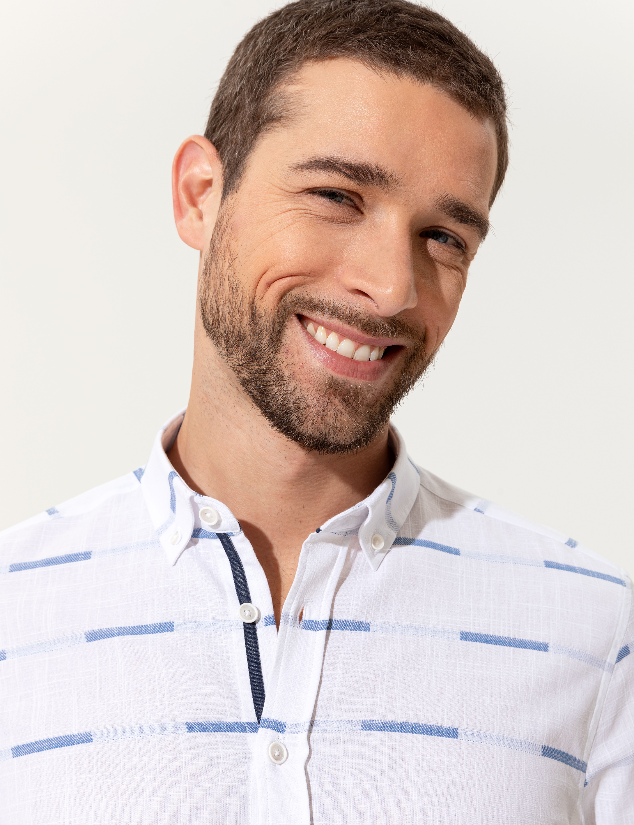 Lacivert Slim Fit Uzun Kollu Gömlek - Image 2