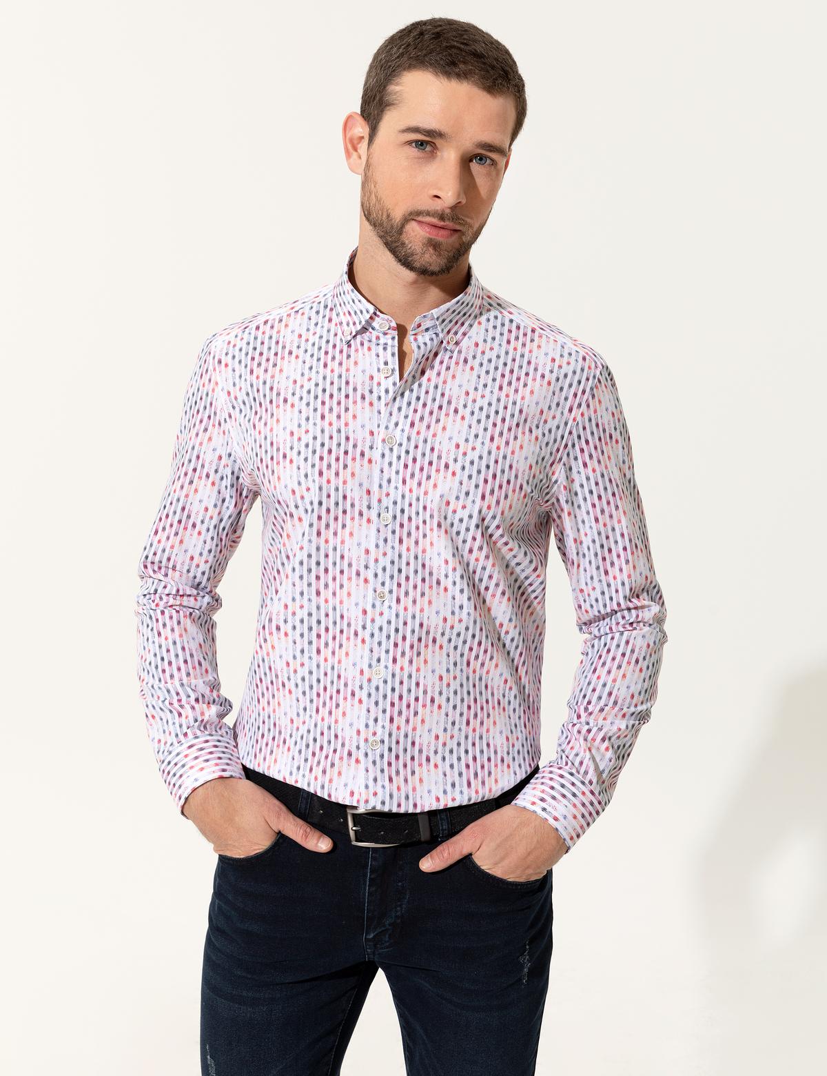 Gül Kurusu Slim Fit Uzun Kollu Gömlek