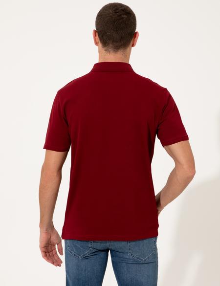 Bordo Regular Fit Polo Yaka Basic Tişört - 50250209071