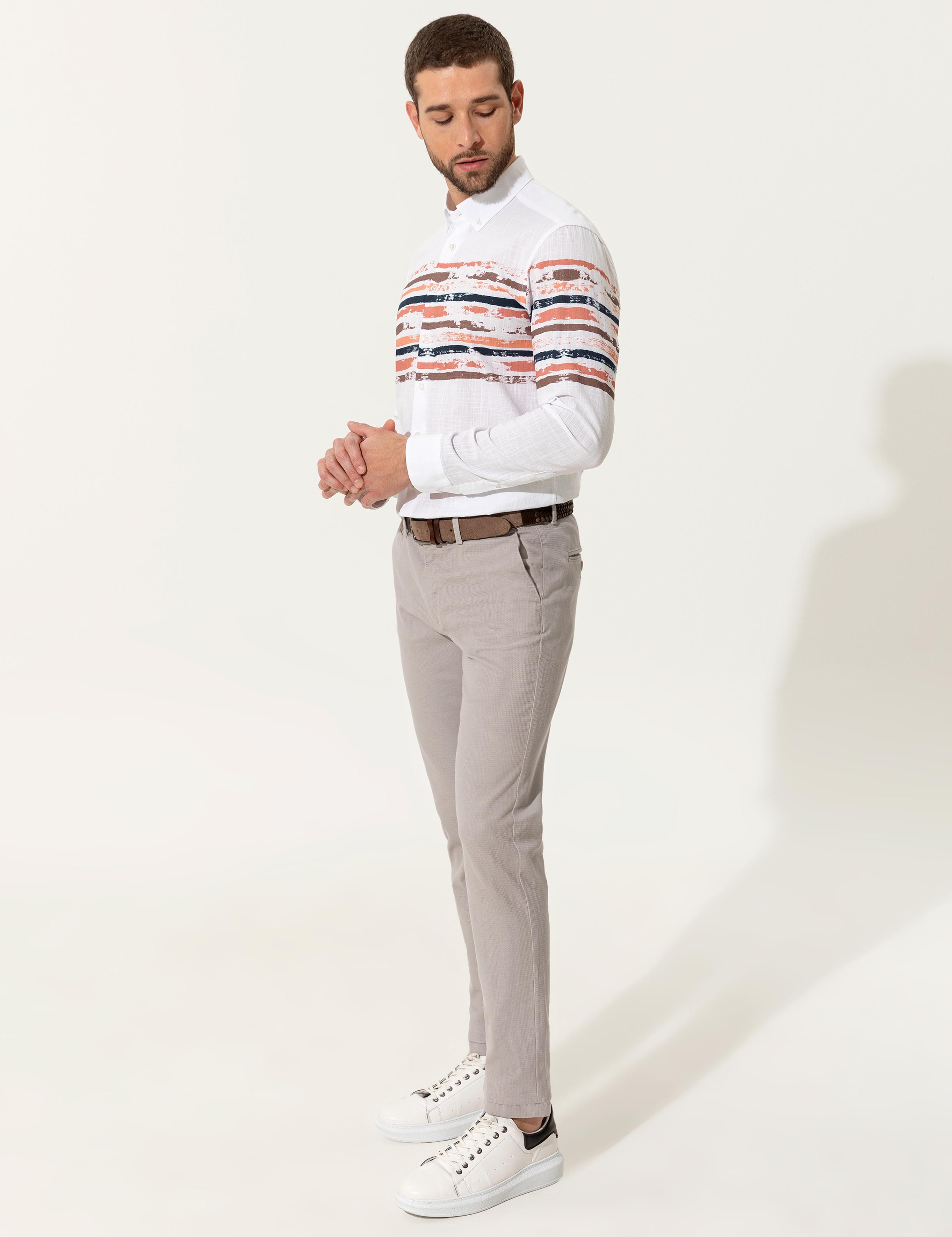 Somon Slim Fit Uzun Kollu Gömlek