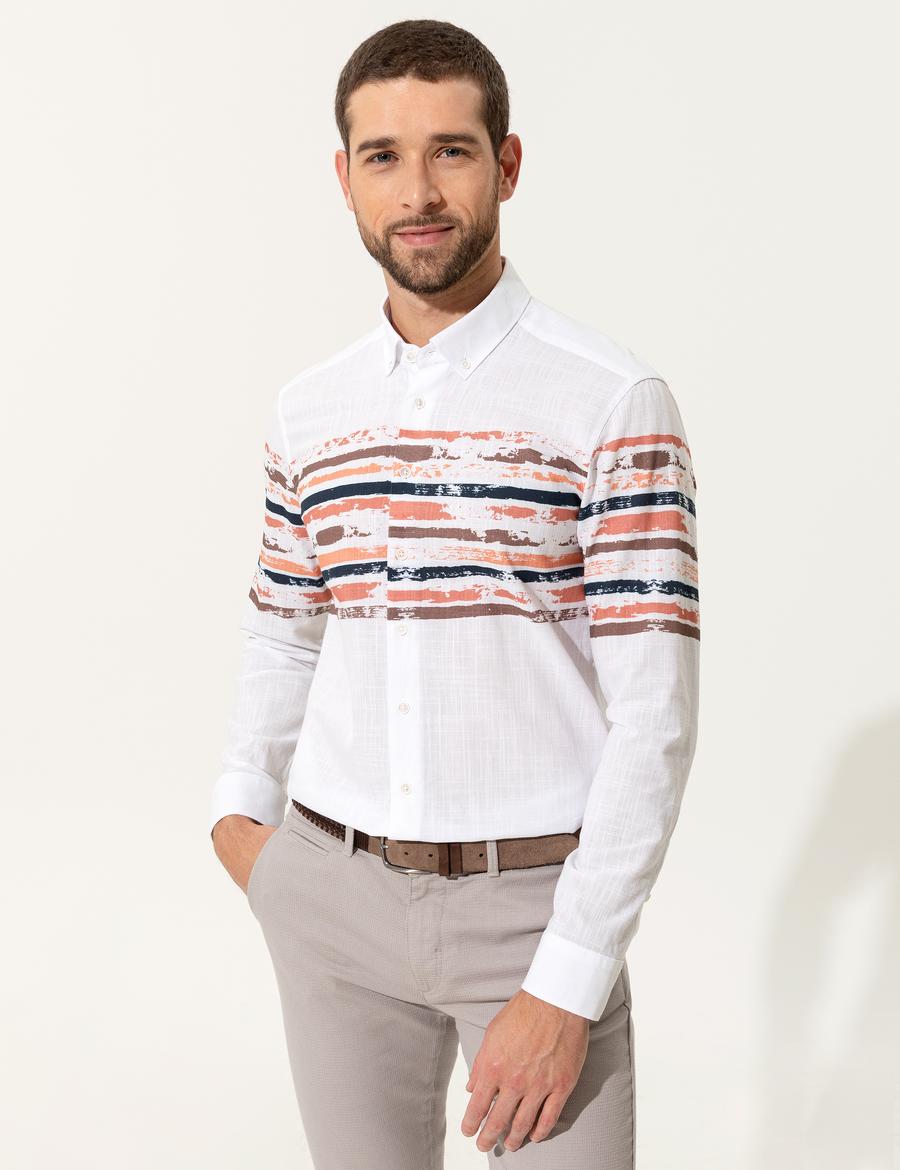 Somon Slim Fit Uzun Kollu Gömlek