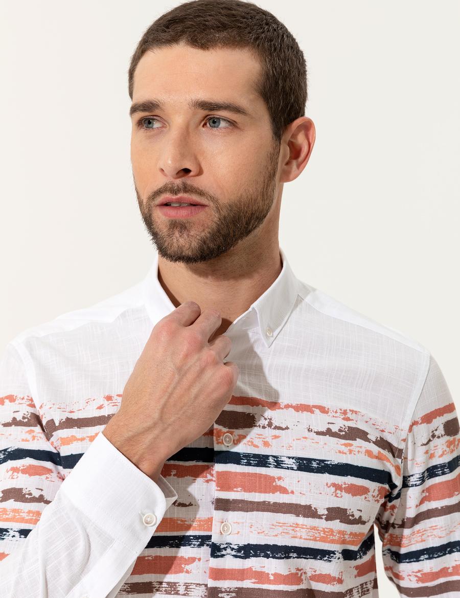 Somon Slim Fit Uzun Kollu Gömlek
