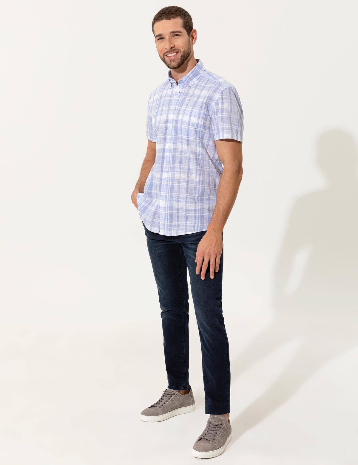 Açık Mavi Regular Fit Kısa Kollu Gömlek