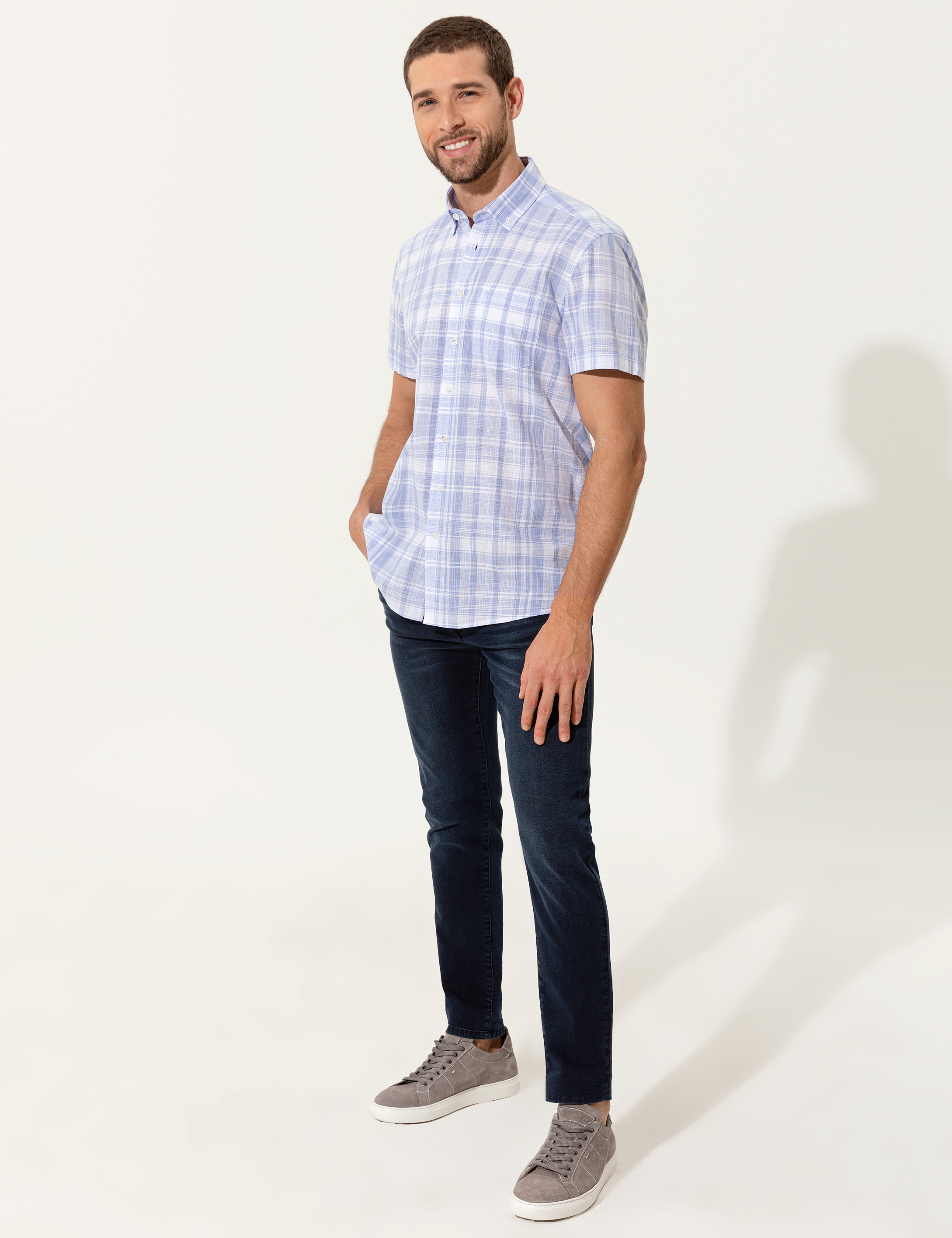 Açık Mavi Regular Fit Kısa Kollu Gömlek