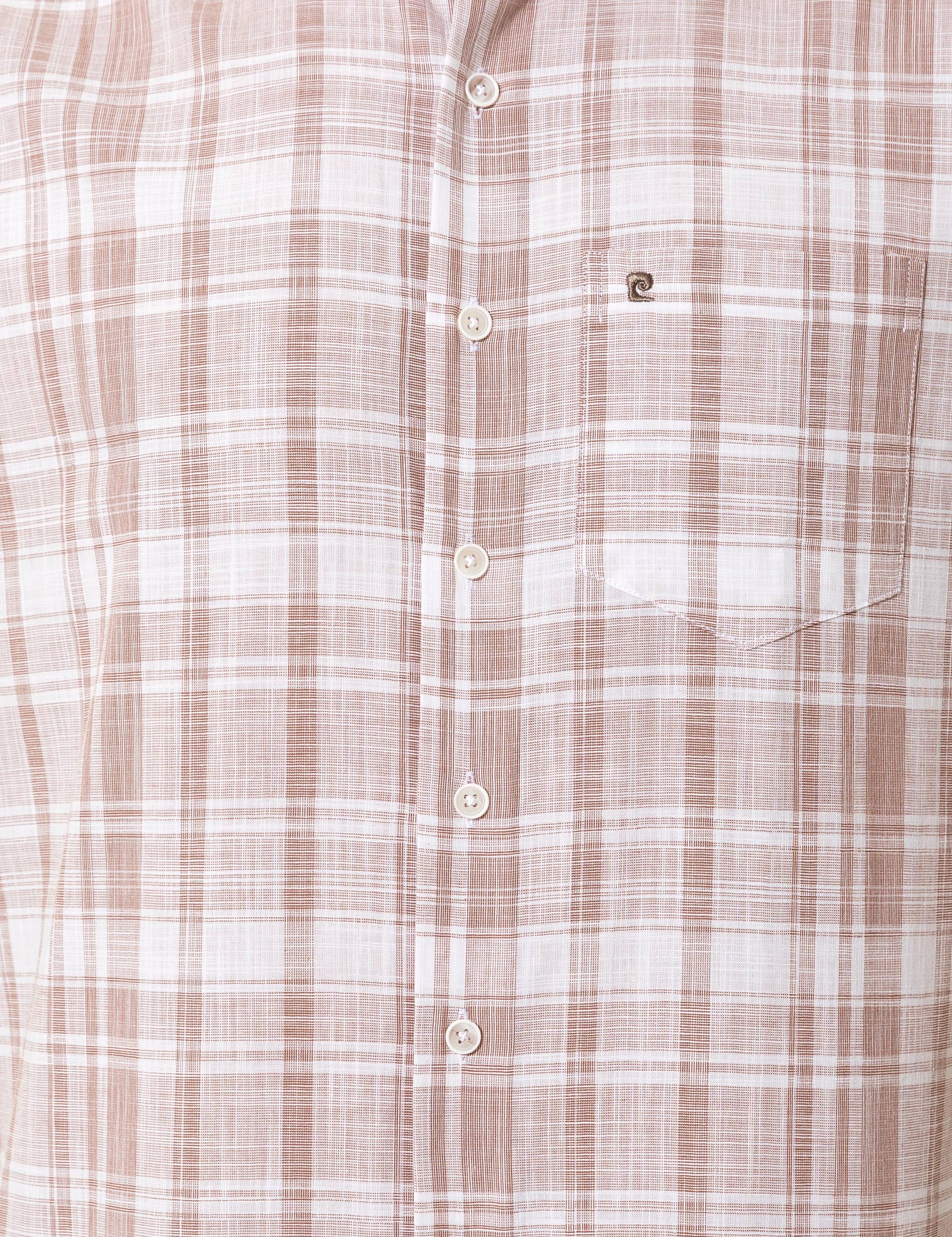 Bej Regular Fit Kısa Kollu Gömlek