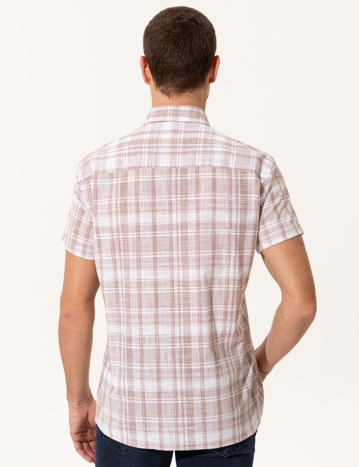 Bej Regular Fit Kısa Kollu Gömlek - 50251475017