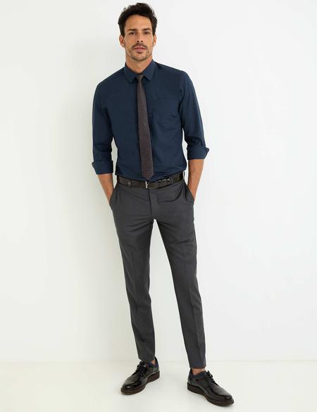 Lacivert Regular Fit Basic Gömlek - 50197102038