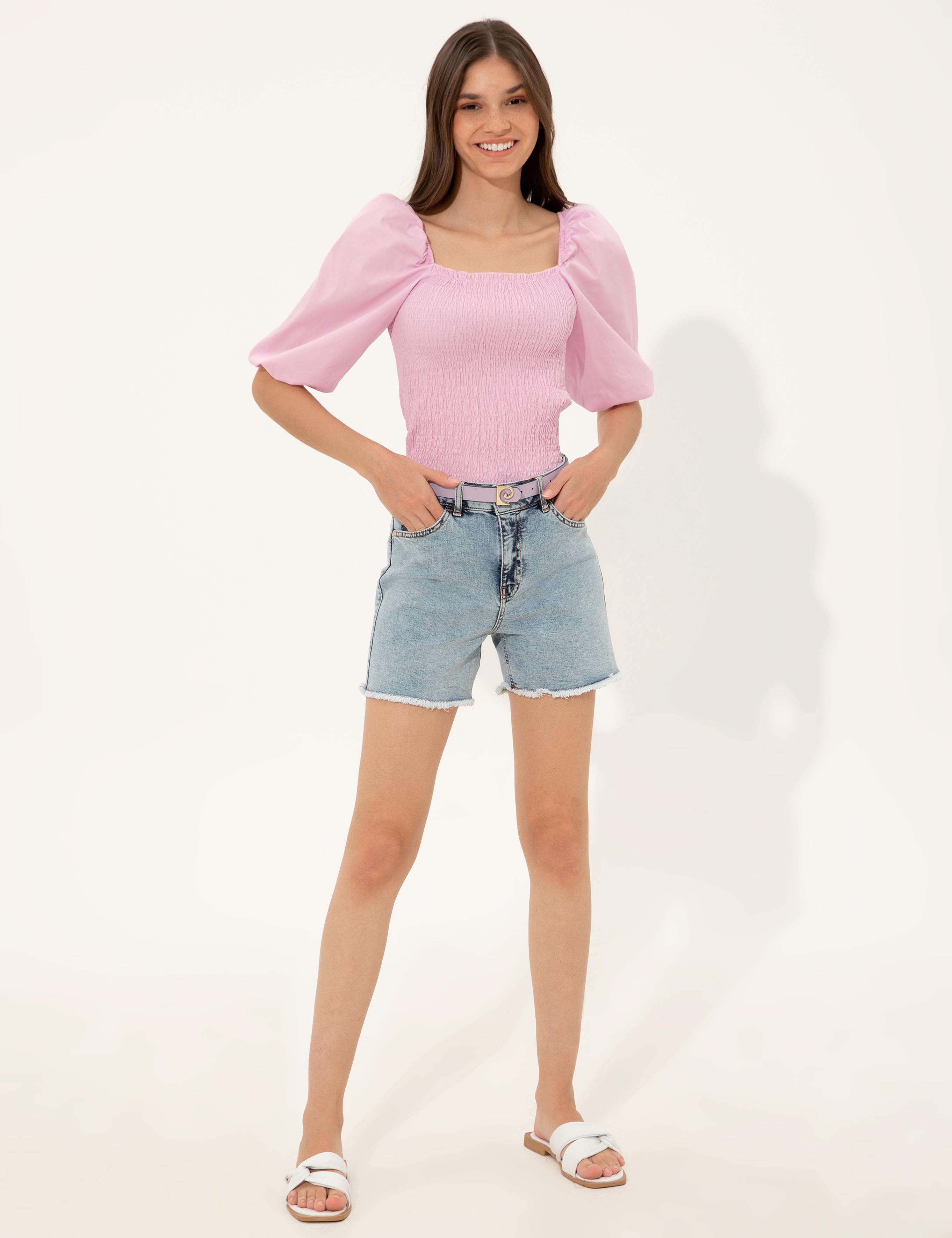 Açık Mavi Oversize Jean Şort