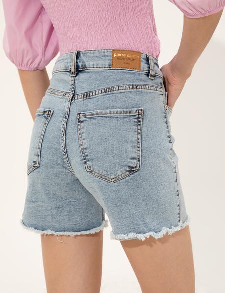 Açık Mavi Oversize Jean Şort - 50252129003