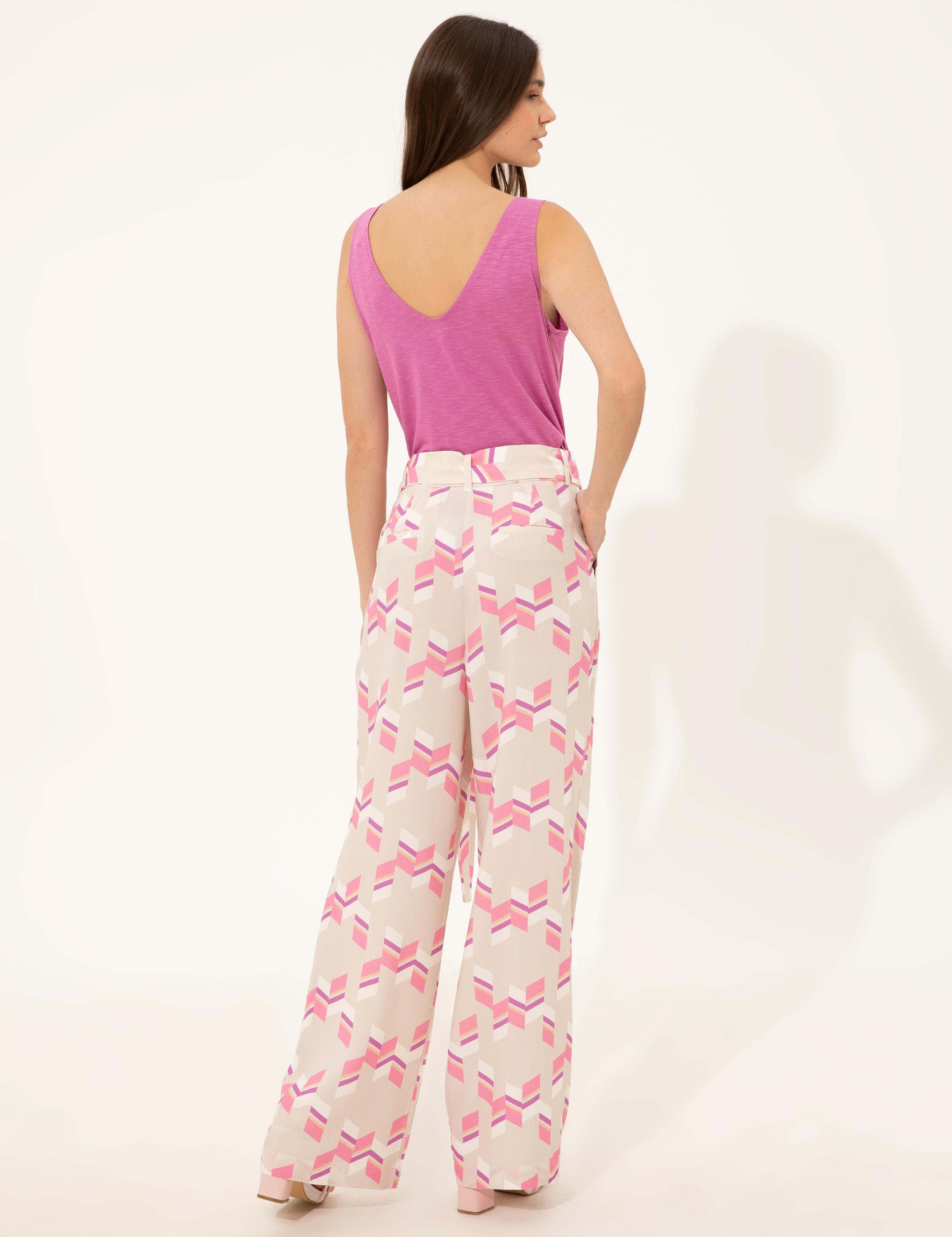 Fuşya Loose Fit Kanvas Pantolon