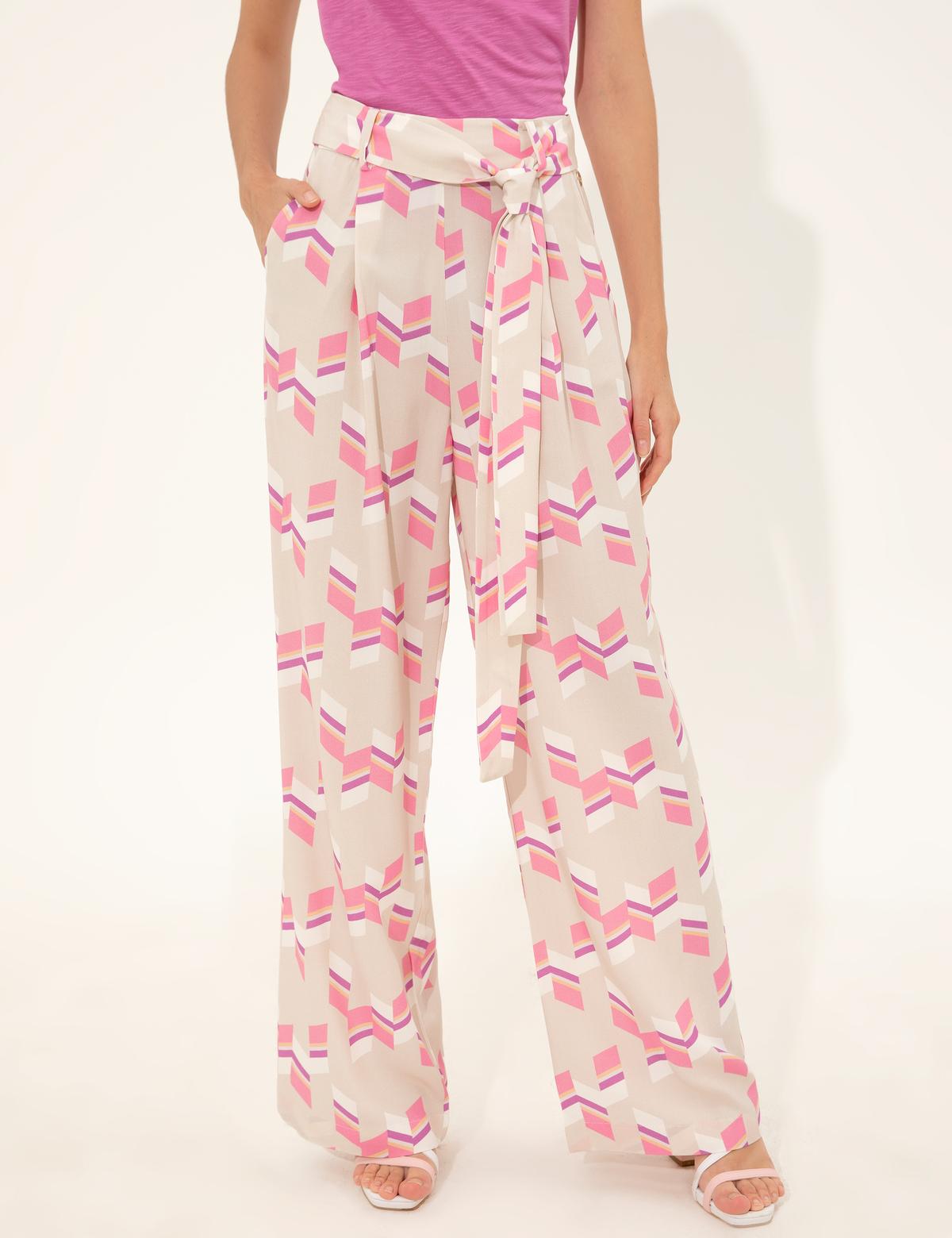 Fuşya Loose Fit Kanvas Pantolon - 50247695012