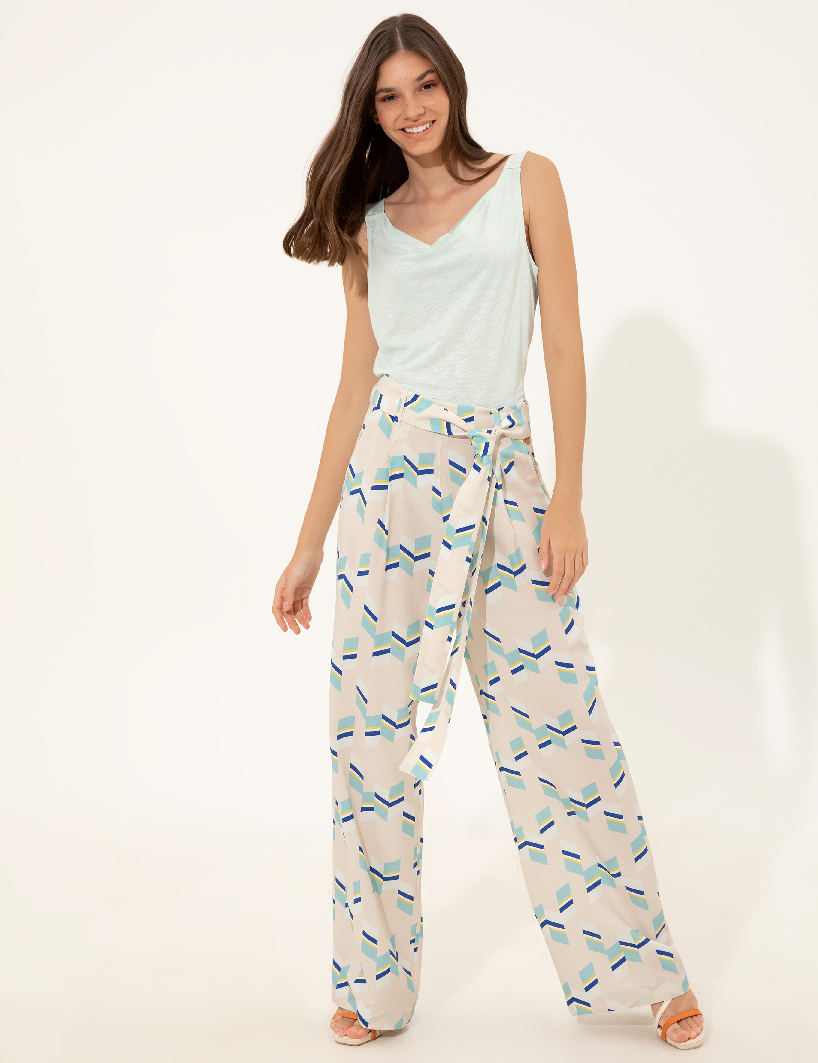 Mint Loose Fit Kanvas Pantolon