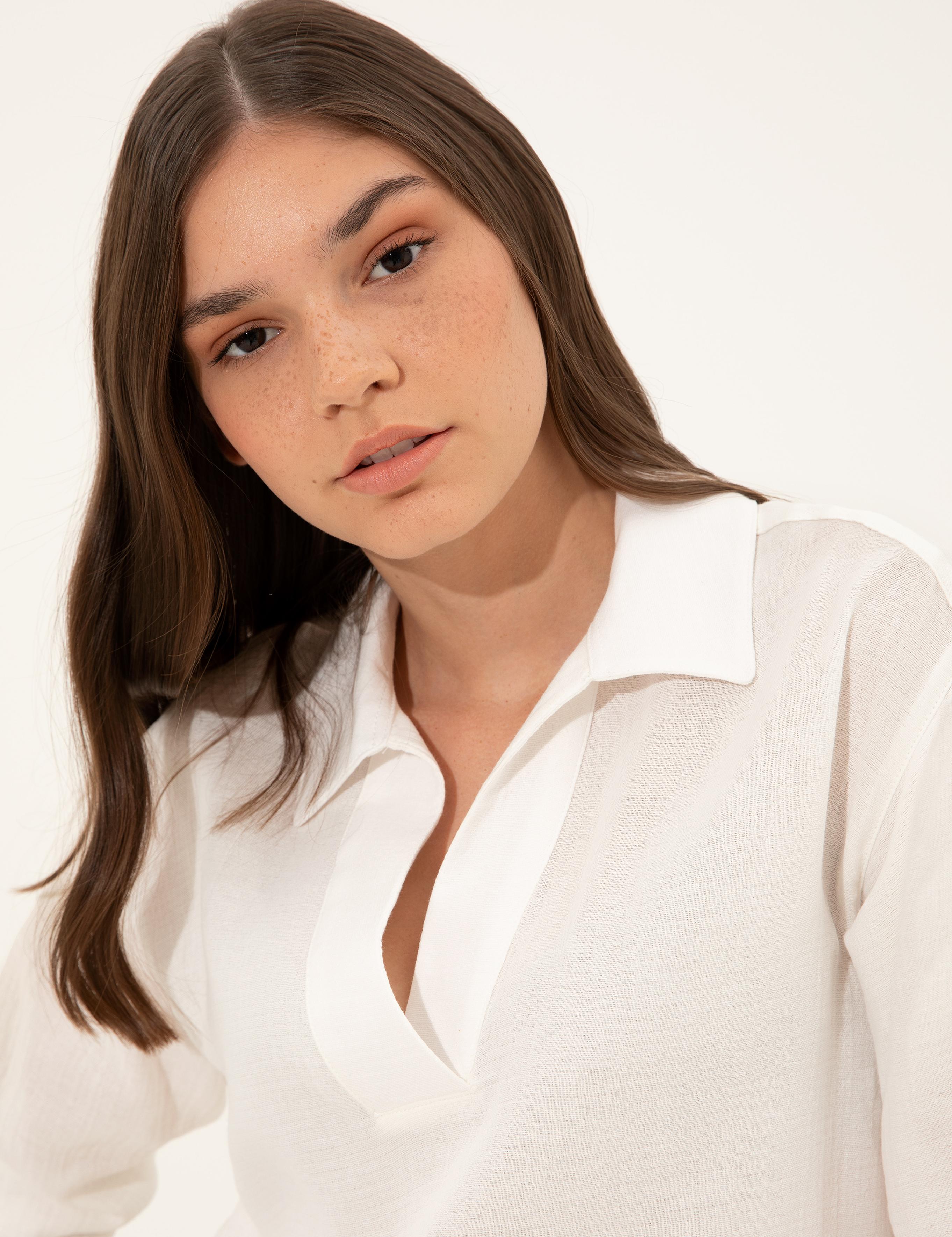 Bej Comfort Fit Bluz