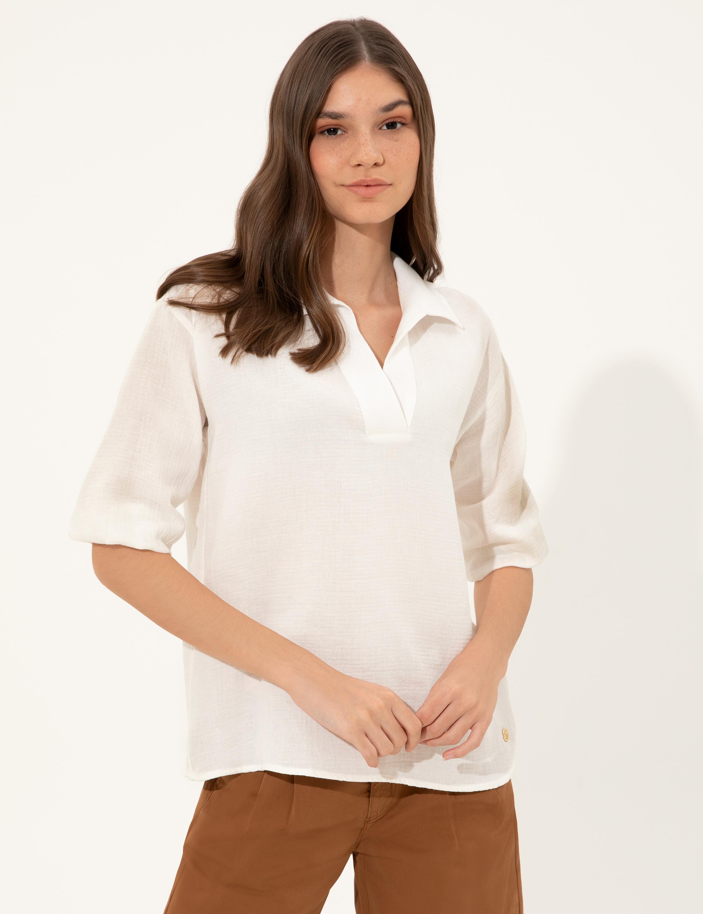 Bej Comfort Fit Bluz