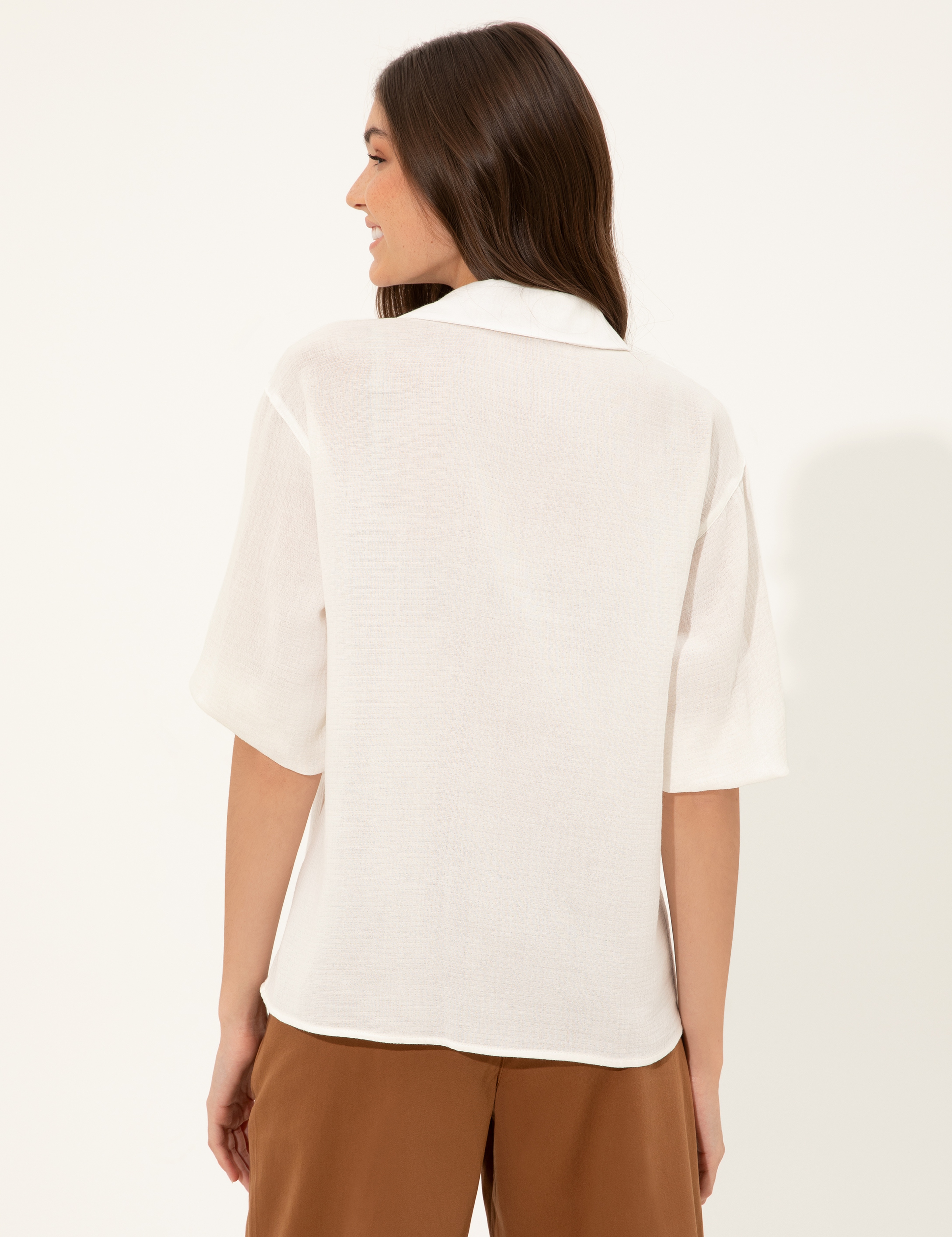 Bej Comfort Fit Bluz - Image 5