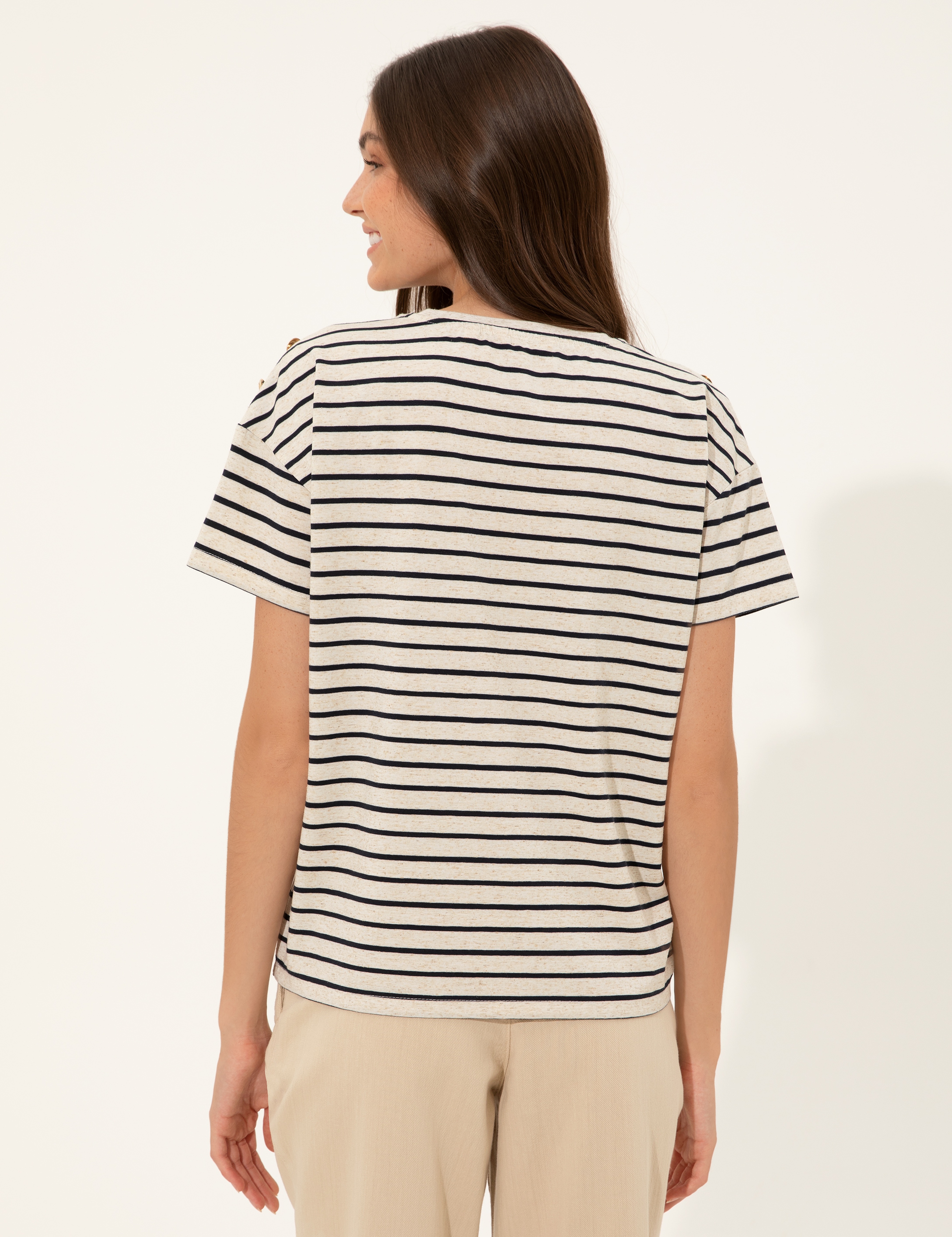 Krem Crop Top Tişört