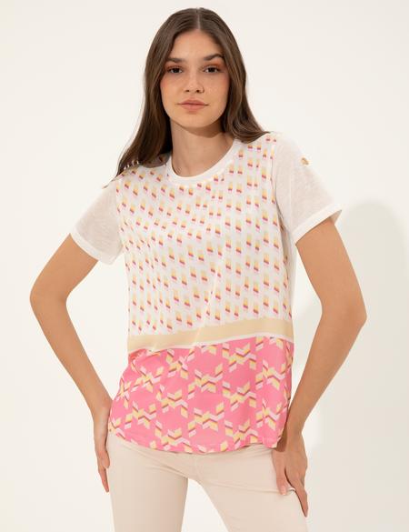 Fuşya Regular Fit Tişört - 50246291006