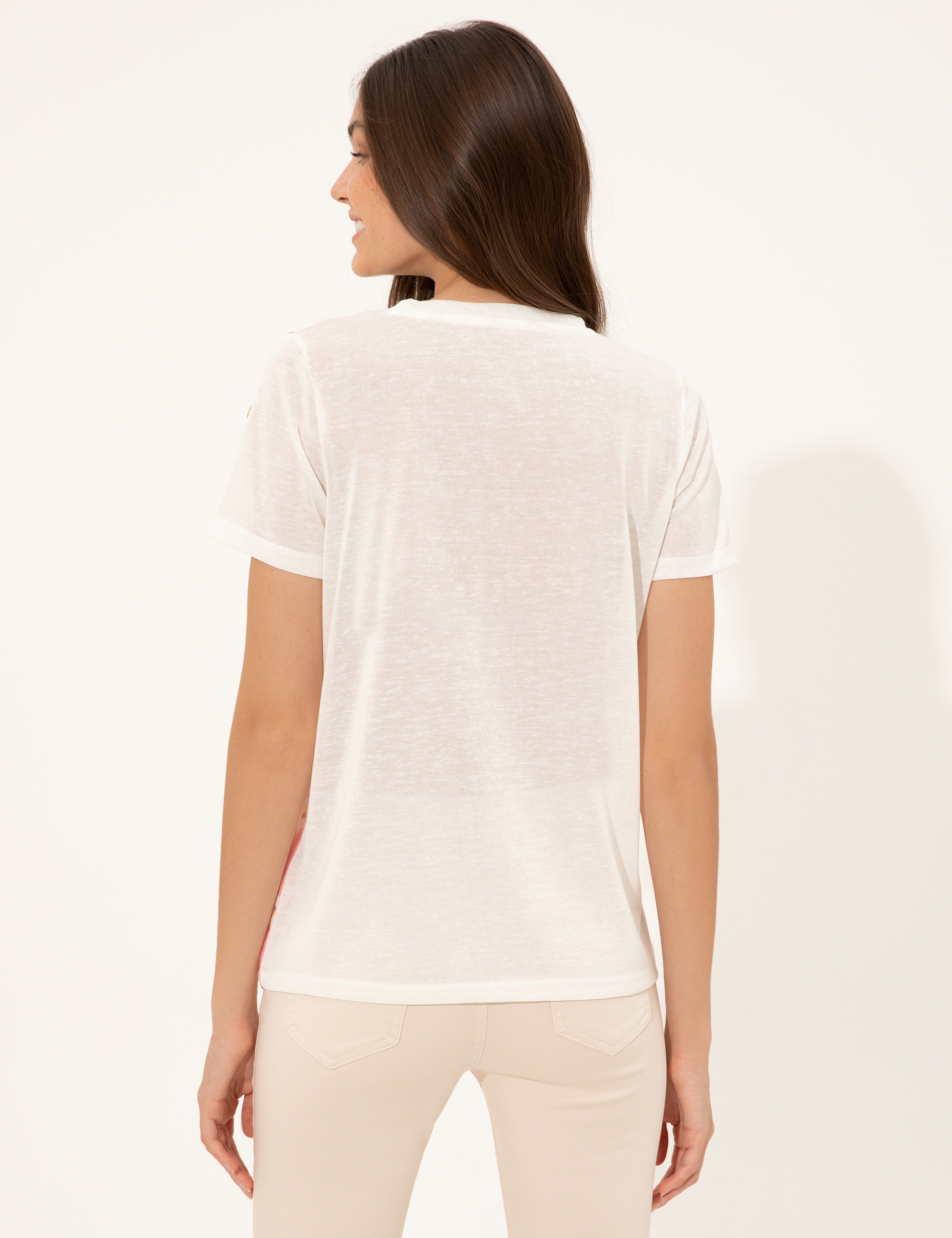 Fuşya Regular Fit Tişört - Image 5