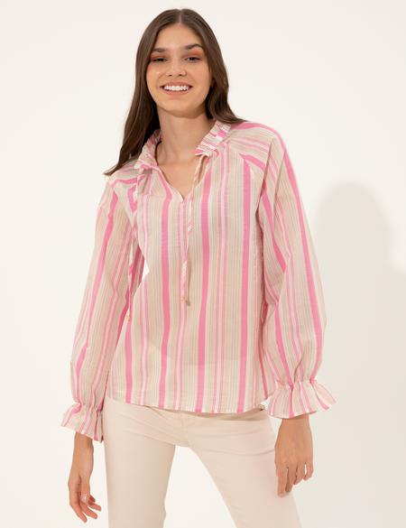 Fuşya Regular Fit Bluz - 50247946003