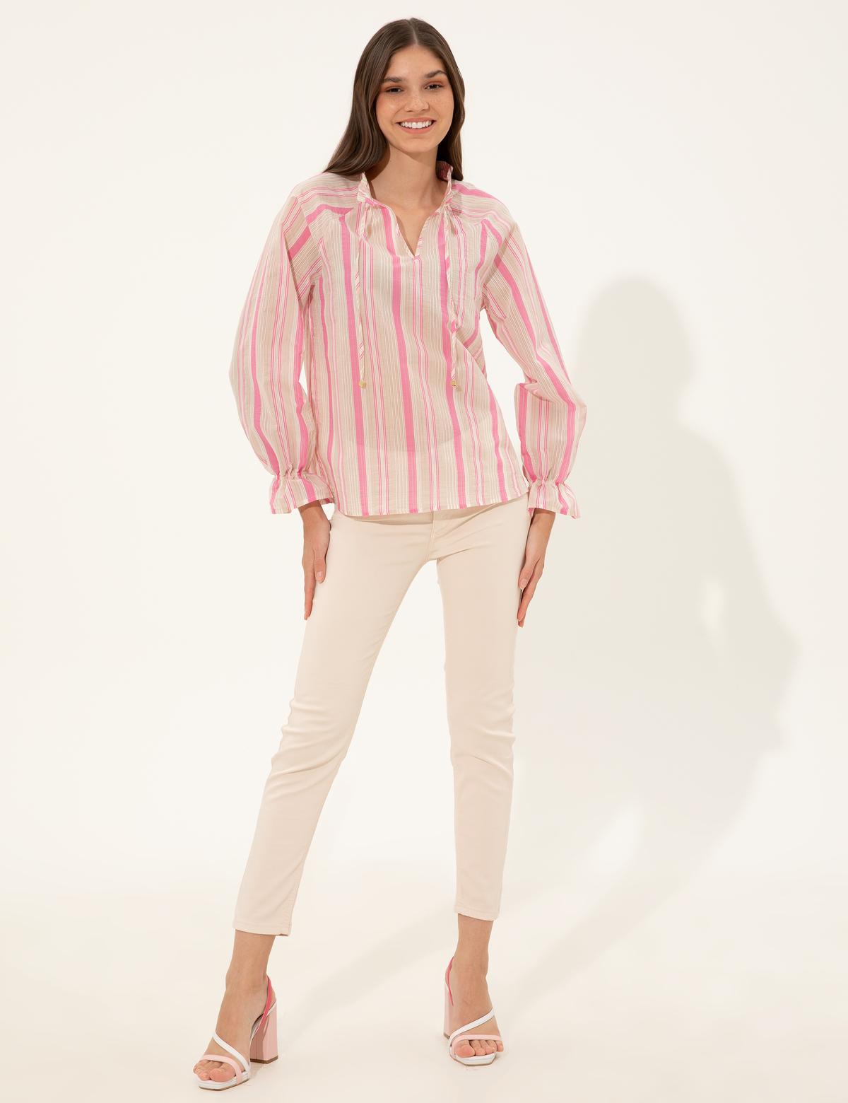 Fuşya Regular Fit Bluz - 50247946003