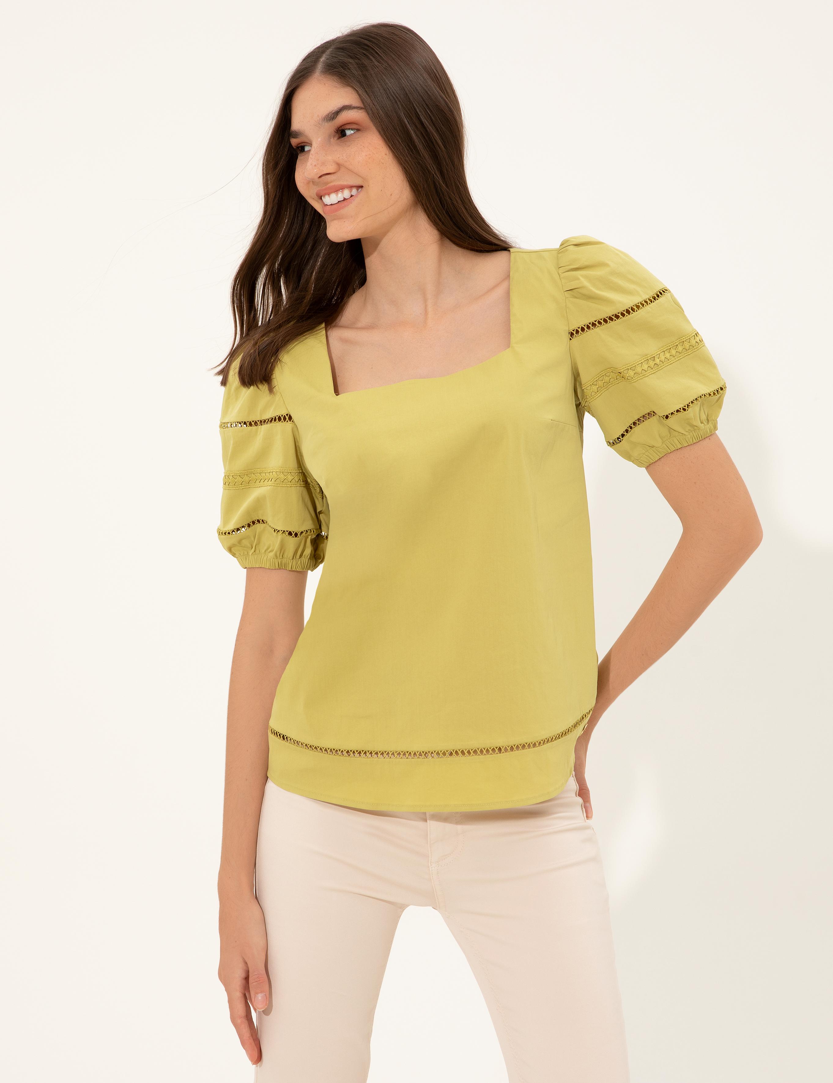 Yeşil Balon Kol Bluz