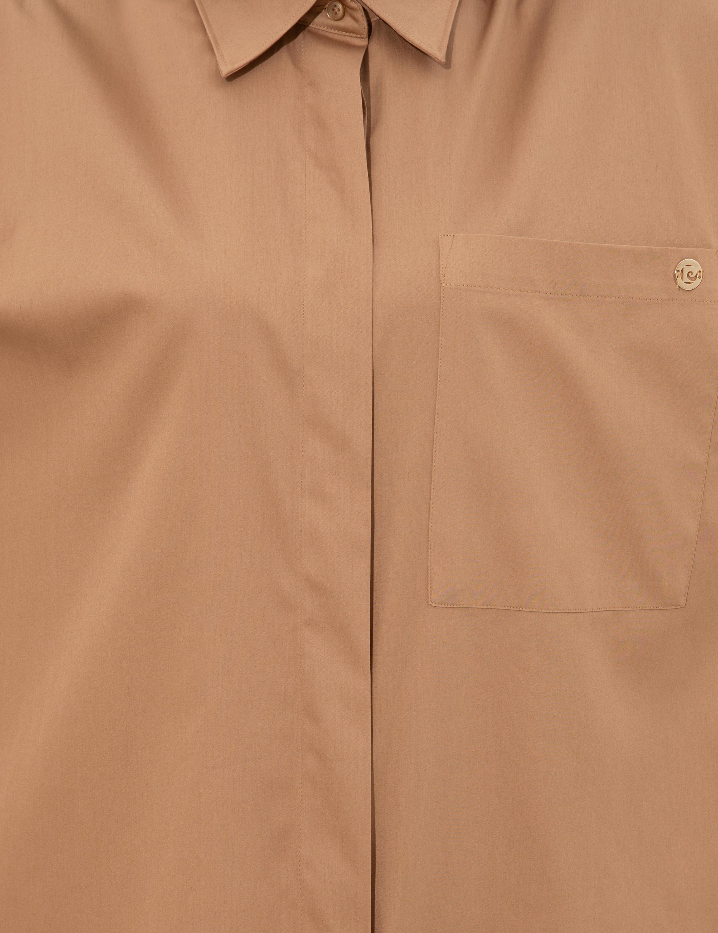 Camel Oversize Uzun Kollu Gömlek