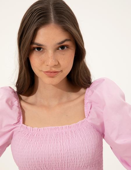 Lila Balon Kol Bluz - 50252152006