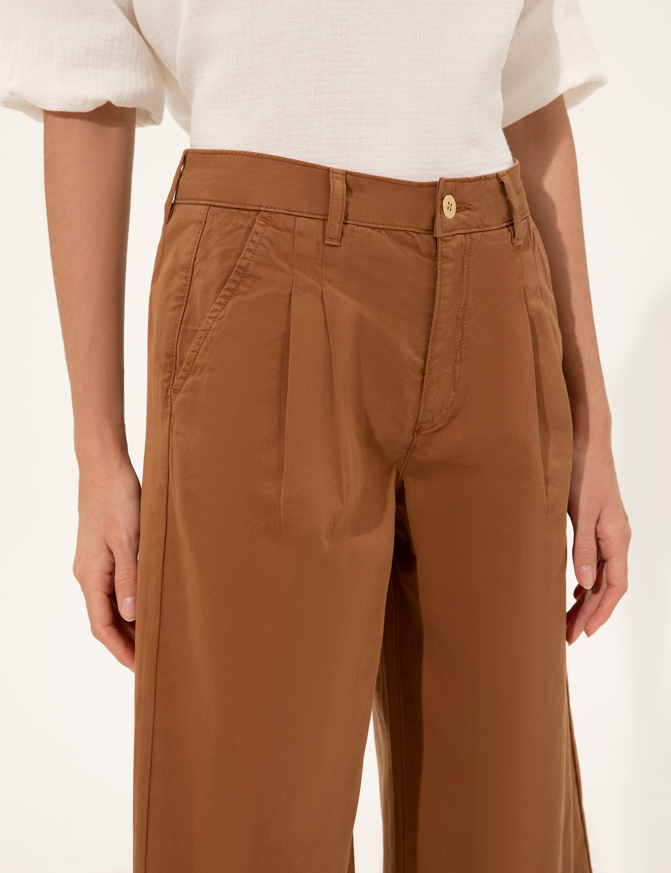 Taba Flare Cropped Pantolon - Image 5