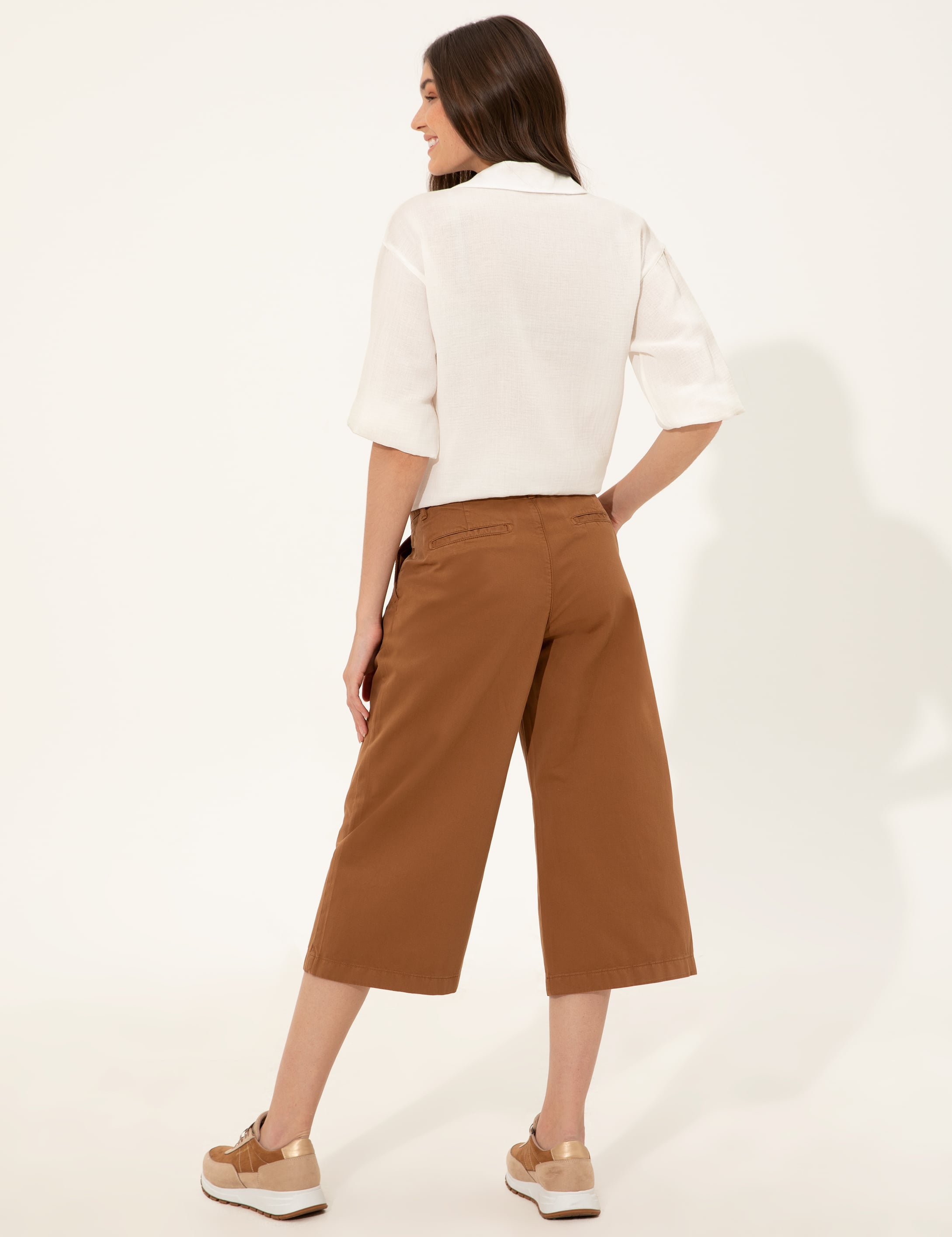 Taba Flare Cropped Pantolon - Image 4