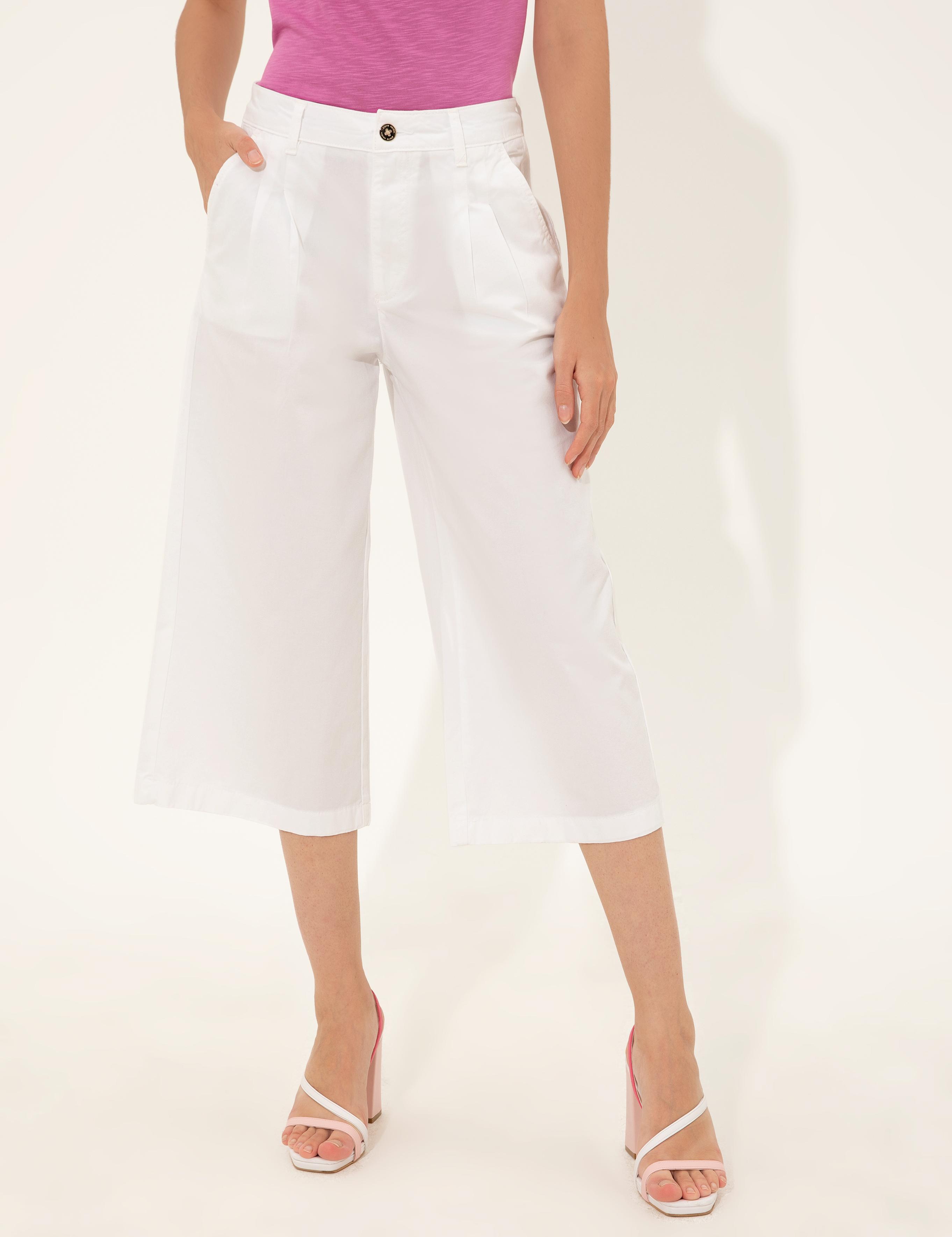 Beyaz  Flare Cropped Pantolon