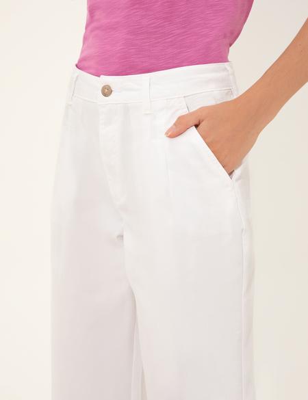 Beyaz  Flare Cropped Pantolon - 50246687022