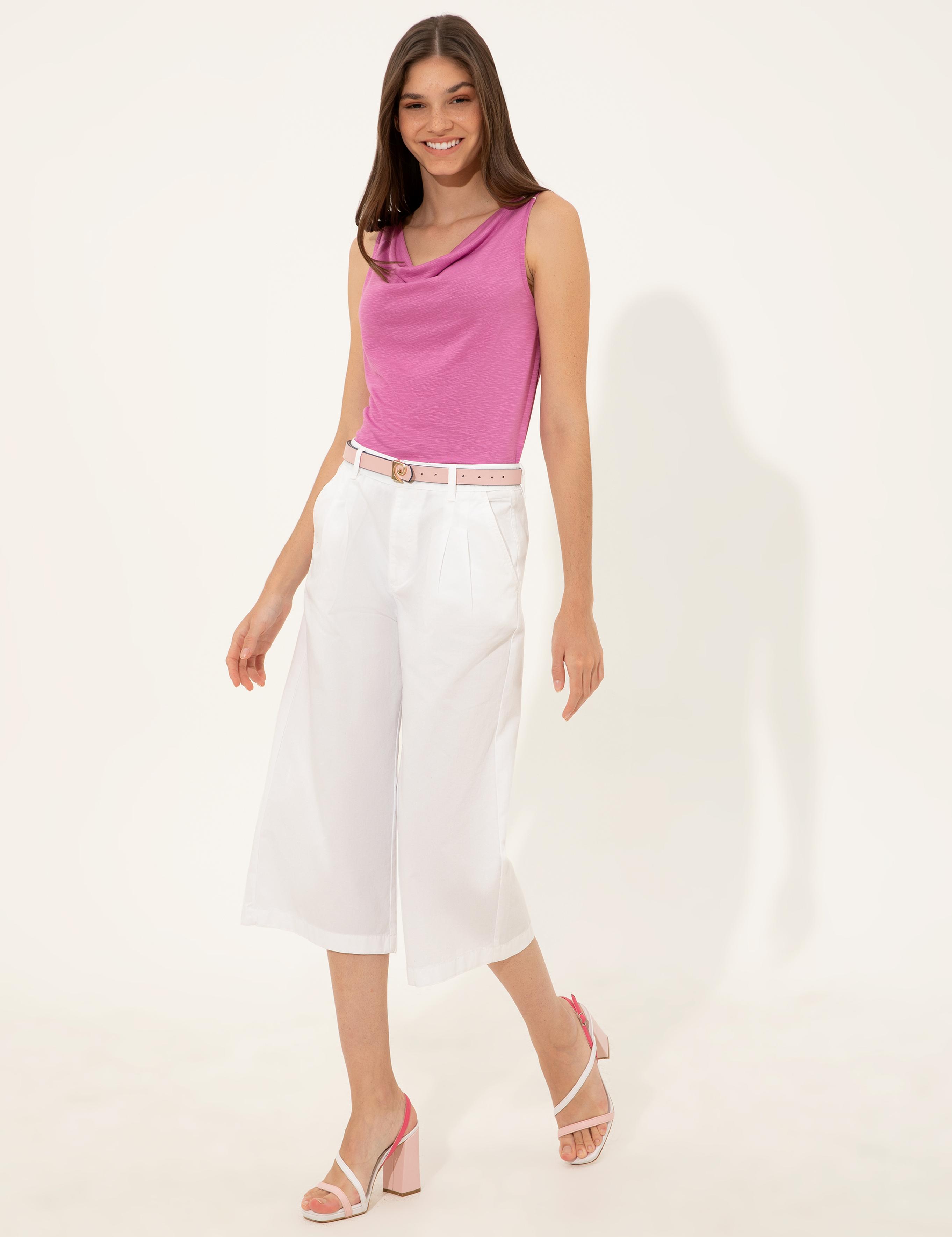 Menekşe Slim Fit Kolsuz Tişört