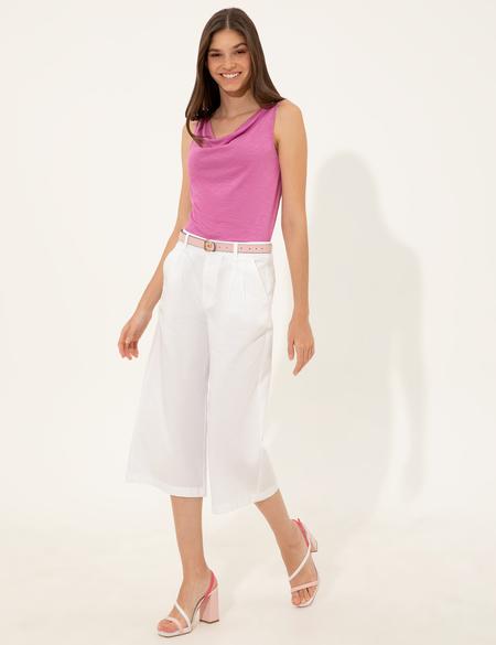 Menekşe Slim Fit Kolsuz Tişört - 50246191009