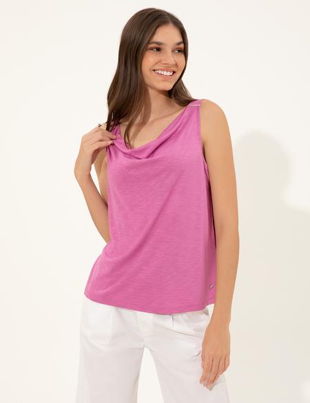 Menekşe Slim Fit Kolsuz Tişört - 50246191009