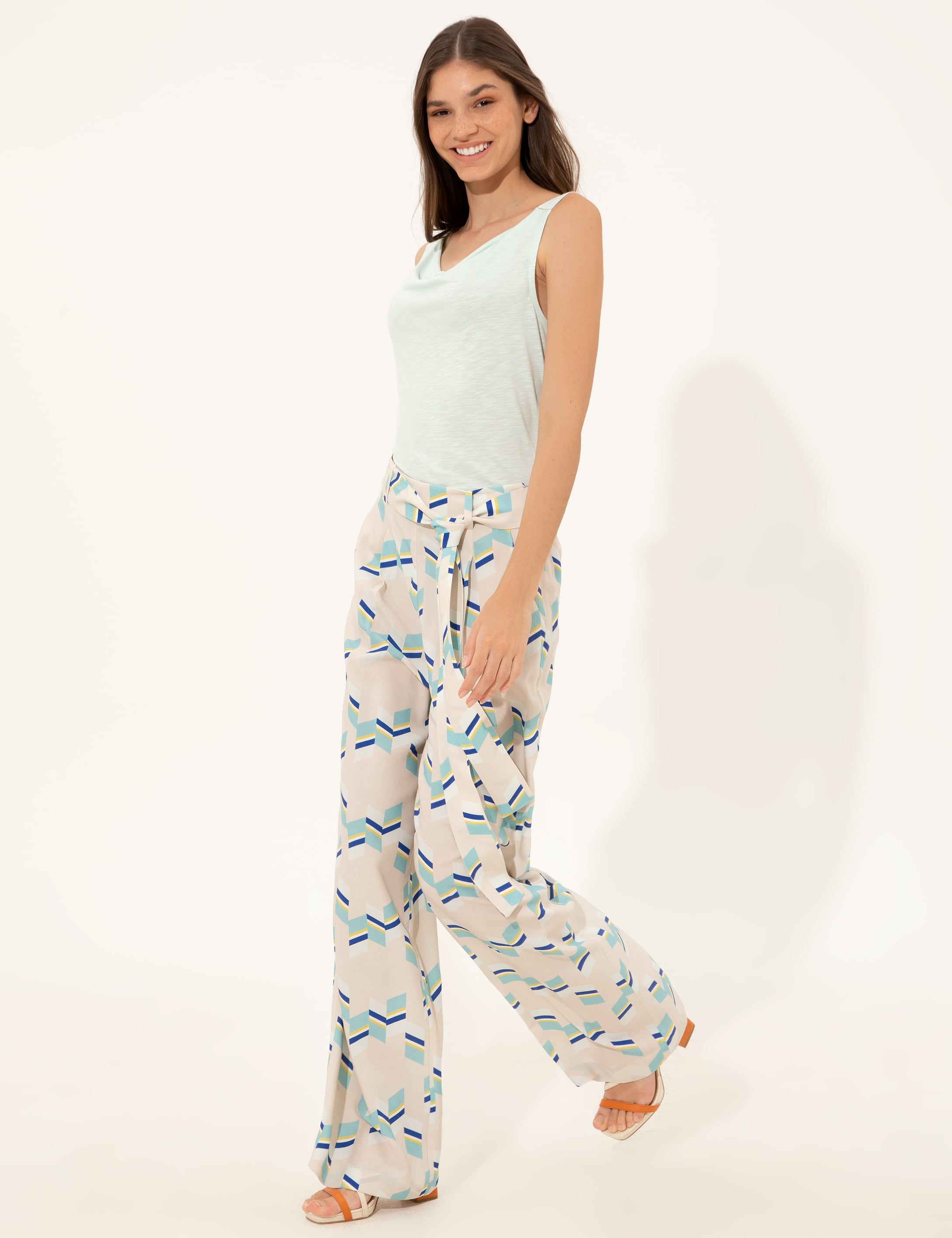 Açık Mavi Slim Fit Kolsuz Tişört