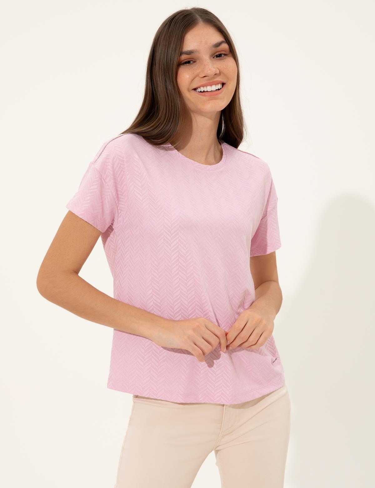 Lila Crop Top Tişört - 50246083003