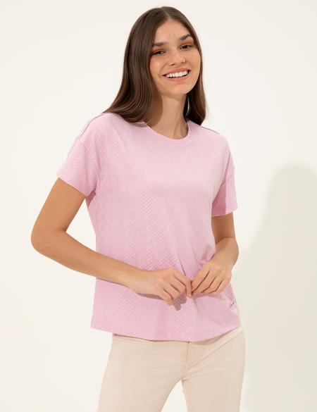 Lila Crop Top Tişört - 50246083003