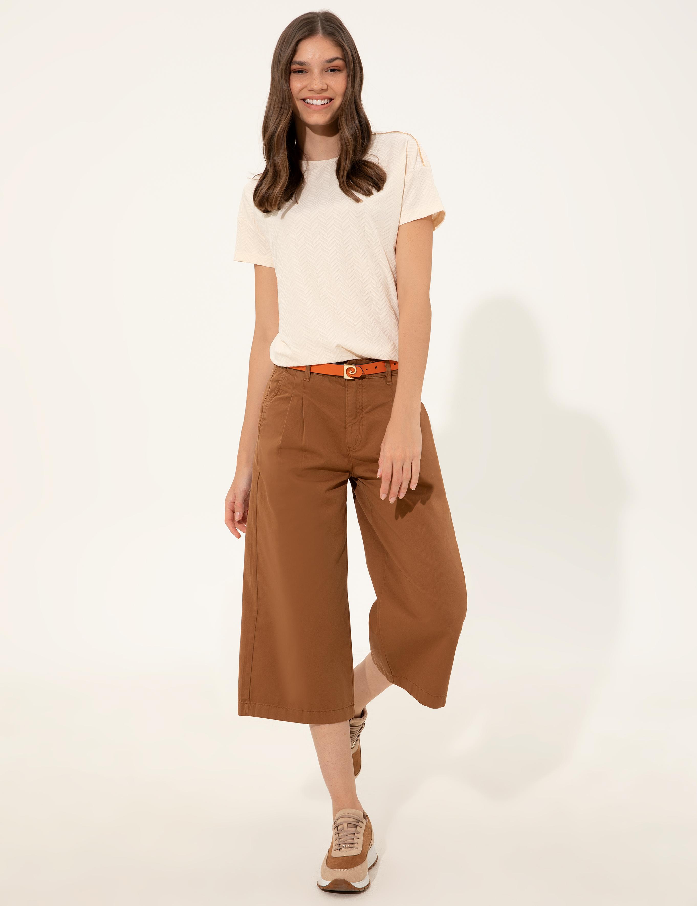 Ekru Crop Top Tişört