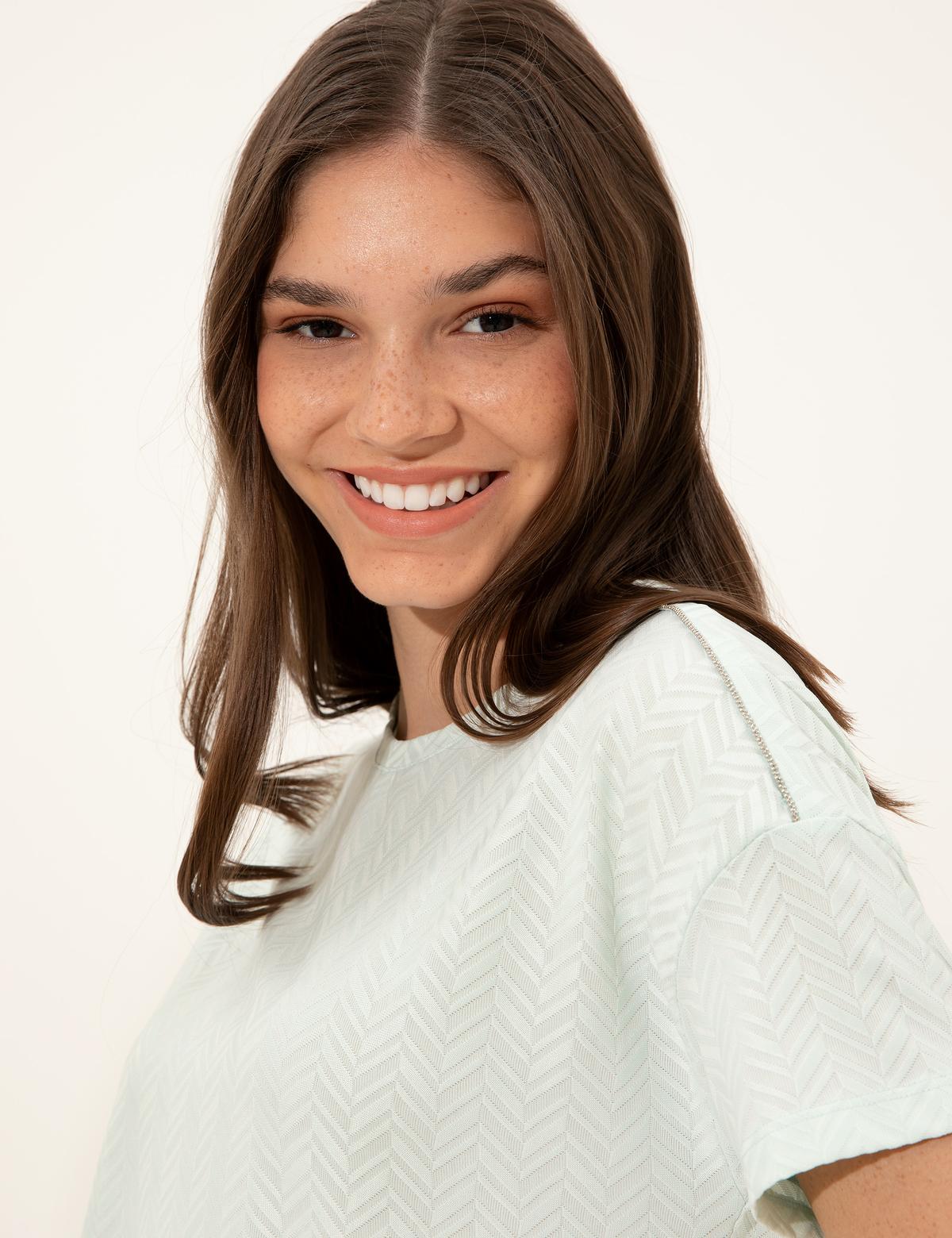 Aqua Crop Top Tişört - 50246083027