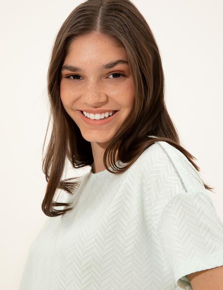 Aqua Crop Top Tişört - 50246083027