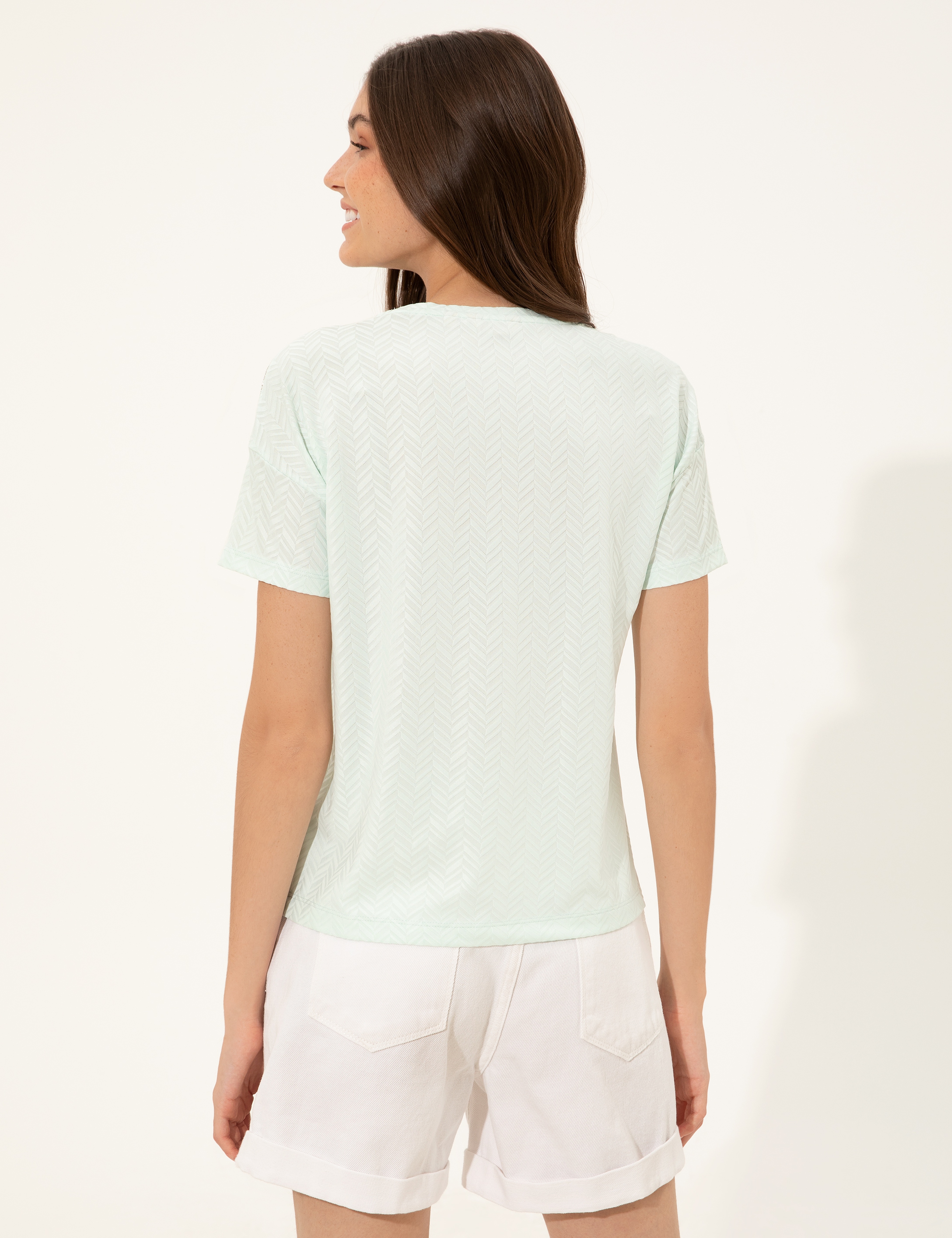 Aqua Crop Top Tişört - Image 5