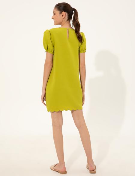 Fıstık Yeşili Comfort Fit Dokuma Elbise - 50247250011