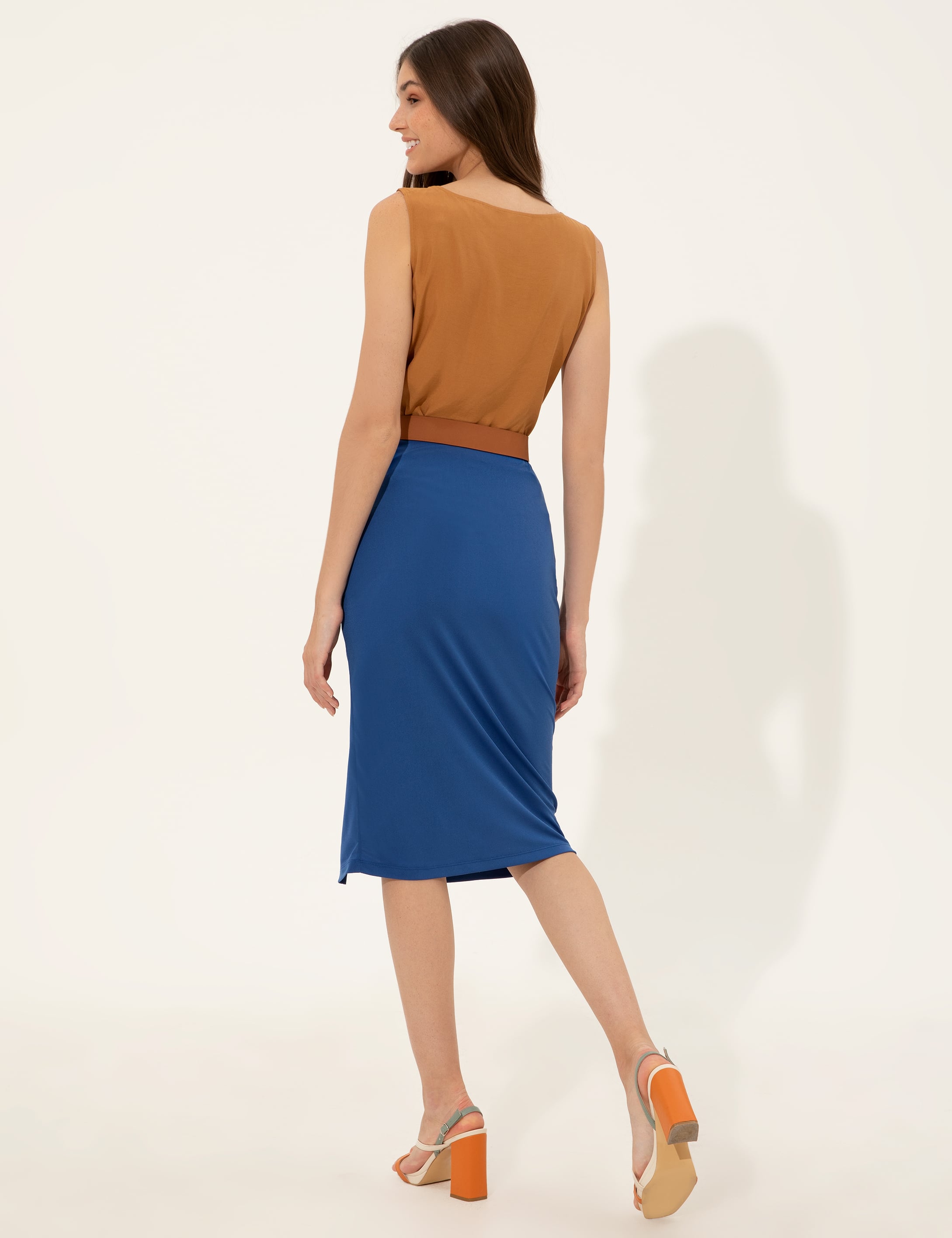 Pierre Cardin Saks Yırtmaç Detaylı Etek görsel 4