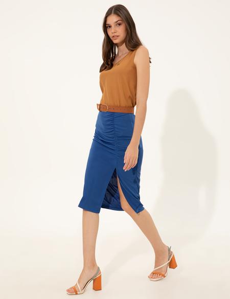 Saks Yırtmaç Detaylı Etek - 50246275026