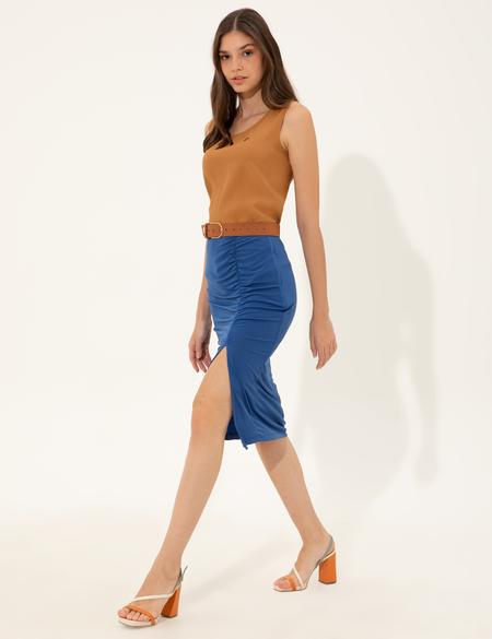 Saks Yırtmaç Detaylı Etek - 50246275026