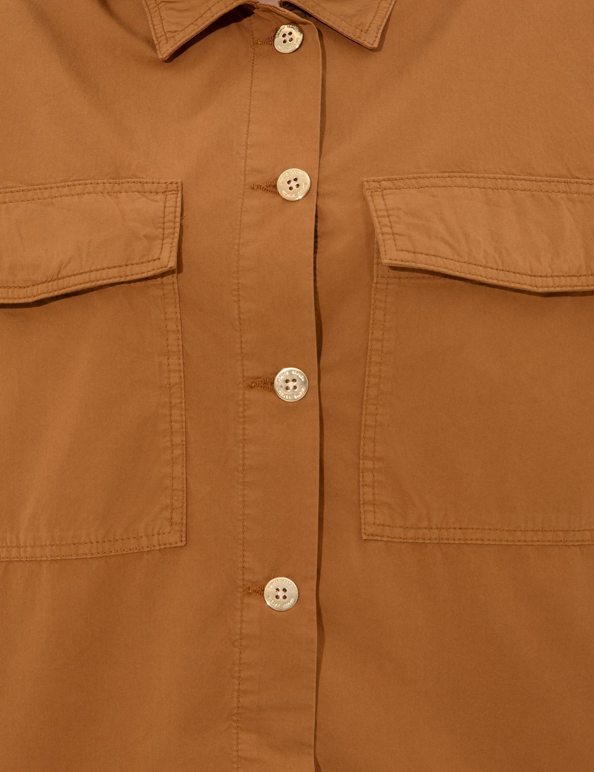 Taba Crop Top Uzun Kollu Gömlek - 50246674003