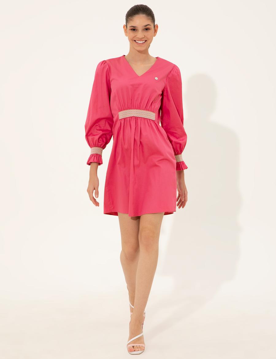 Fuşya Dokuma Elbise