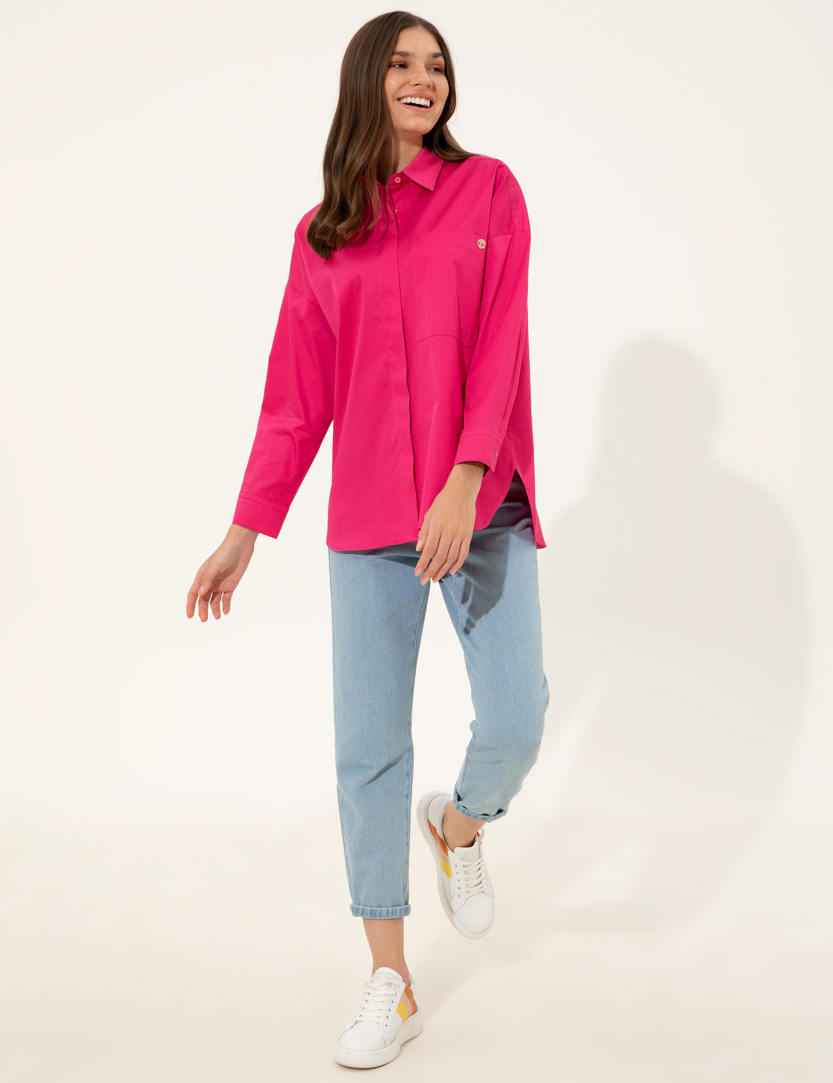 Fuşya Oversize Fit Gömlek